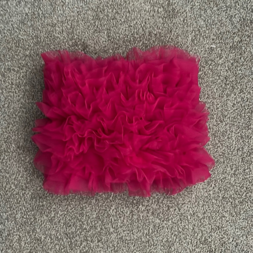 Pink tulle tube top